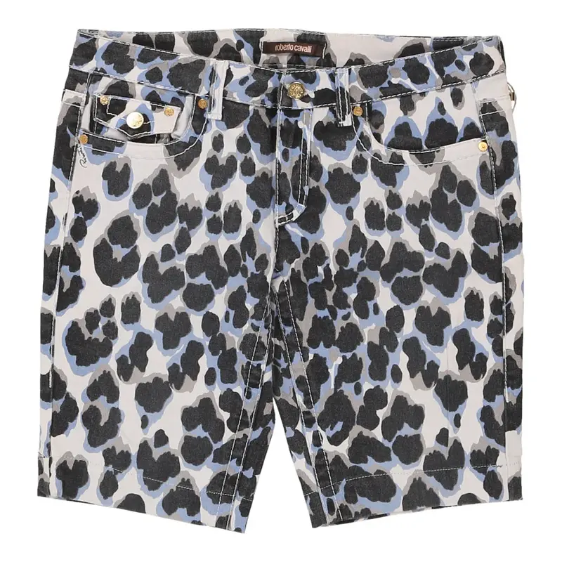 Roberto Cavalli Animal print Denim Shorts - 34W UK 12 Multicoloured Cotton