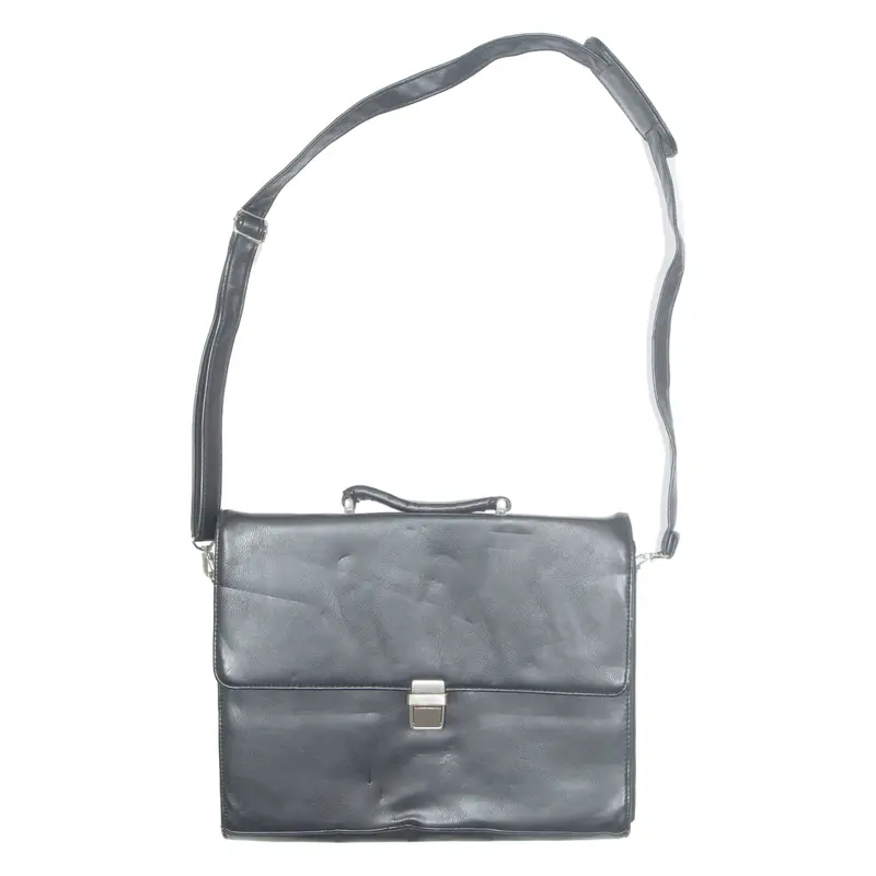 KIOMI Mens Satchel Bag Black Leather