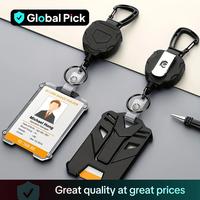 Retractable Heavy Duty Badge Reel, 1/10 Sets Keychain Badge Reel with Id Badge, Badge Reels Retractable, Portable Hard Plasti...