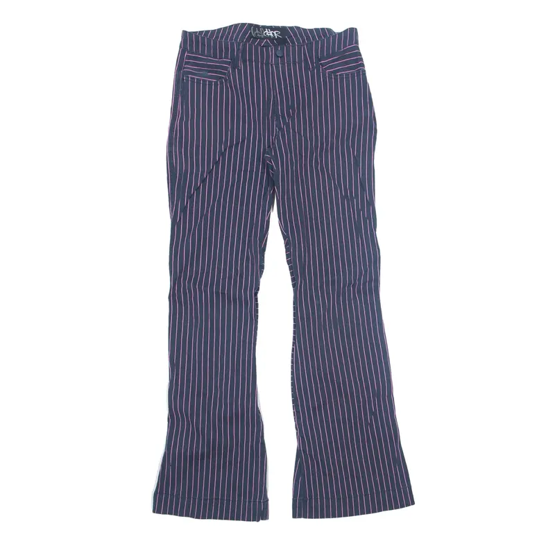 CHOR Striped Lace Up Trousers Black Regular Bootcut Womens W30 L30