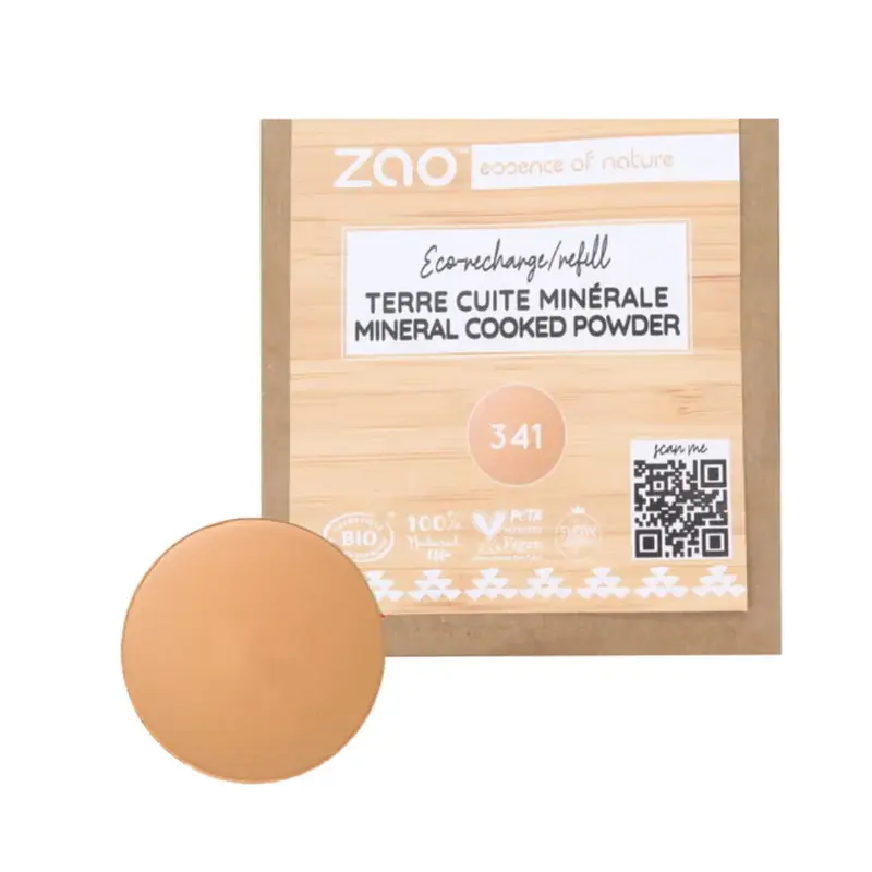 Zao Make Up Cooked Mineral Powder Refill, 341 Copper Beige (15 G)