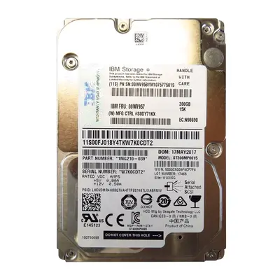 00WV957 IBM 300GB 6Gb/s SAS 10000 2.5-inch 64MB Hard Drive