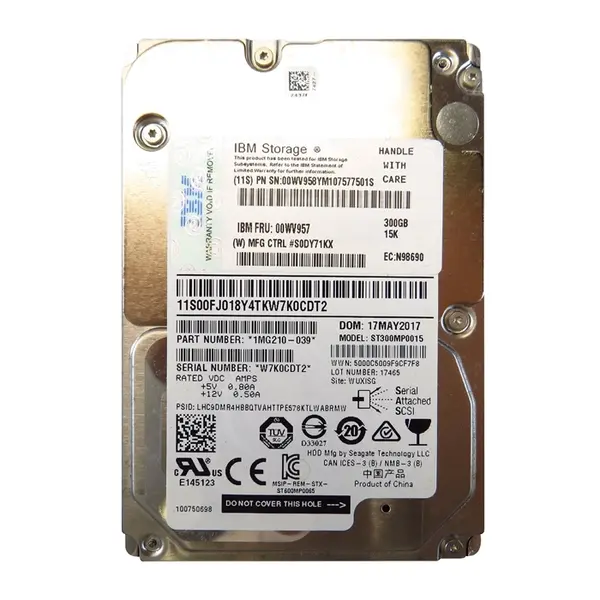 00WV957 IBM 300GB 6Gb/s SAS 10000 2.5-inch 64MB Hard Drive