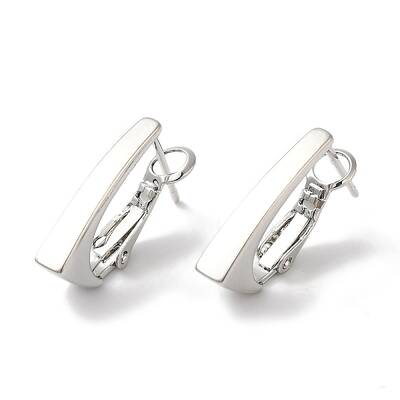 Rectangle Brass Hoop Earrings for Women