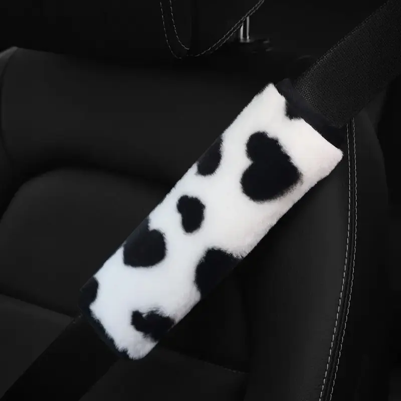 Car Seat Belt Cover, Cute Heart Print Car Seat Belt Shoulder Pad, Car Interior Accessories For Women and Men