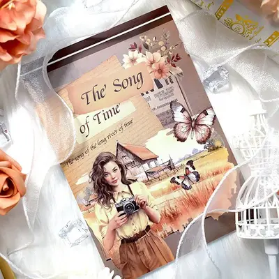 Vintage Girl & Flower Pattern Sticker (20sheets/book), Waterproof Self Adhesive Decorative Stickers, DIY Decals for Water Bot...