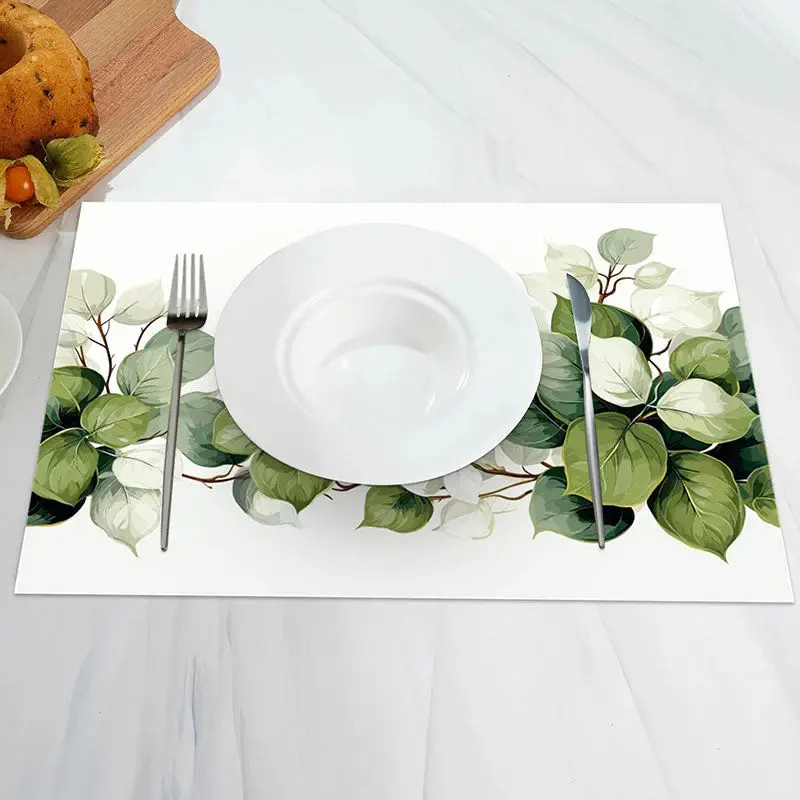Natural Spring Greenery Dining Set Of 4 Placemats - Aperturee