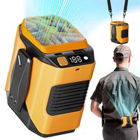 Waist Portable Rechargeable Fan, 5000mAh Battery Power Bank, 3 Speed 5300RPM Airflow, 8 Hours, LED Light, Suitable for Outdoo...