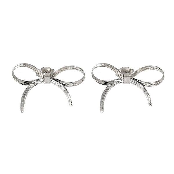 Non-Tarnish 304 Stainless Steel Bowknot Stud Earrings