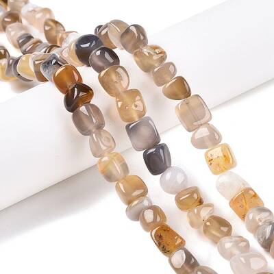 Natural Grey Agate Beads Strands