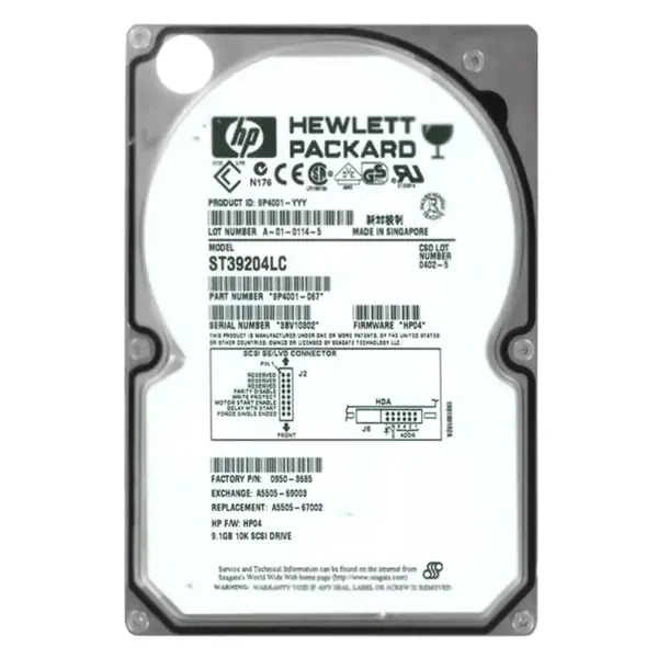 A5505-69003 HP 9.1GB Wide Ultra2 SCSI 10000 3.5-inch Hard Drive