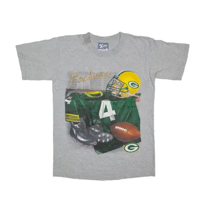 LEE Green Bay Packers USA T-Shirt Grey 90s Short Sleeve Mens M