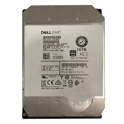 118000276-03 Dell EMC 10TB 7200RPM SAS 12Gb/s 256MB Cache 4Kn SED 3.5-inch Hard Drive