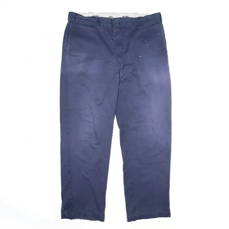DICKIES 874 Trousers Blue Regular Straight Mens W38 L30