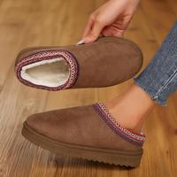 Women's Slippers Platform Mini Boots Short Ankle Anti-Slip Boot Fleece Lined Sneakers House slippers Boot For Outdoor