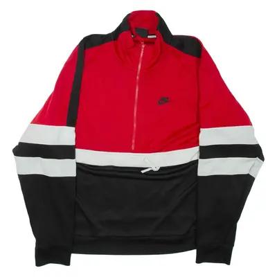 NIKE Mens Pullover Jacket Red Colourblock XL