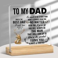 To My Dad Acrylic Sign, 1 Count Letter Pattern Desktop Ornament, Gift for Father, Birthday Gift for Father on Father's Day, F...