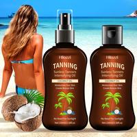Coconut Tanning Oil, 1 Box Moisturizing Body Tanning Moisturizer Self Tanner, Non-greasy Body & Face Tanning Oil, Hydrating S...
