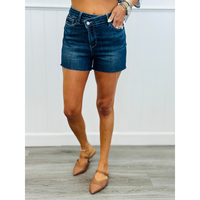 Judy Blue Looking Up Criss-Cross Shorts (Reg. and Plus)