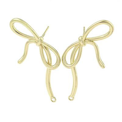 Left and Right Brass Cubic Zirconia Stud Earring Findings