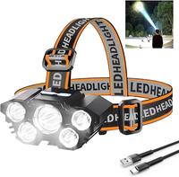 2 Pack Rechargeable LED Headlamps – Bright, Waterproof & Adjustable Head Flashlights with 4 Modes for Hard Hat, Camping & R...