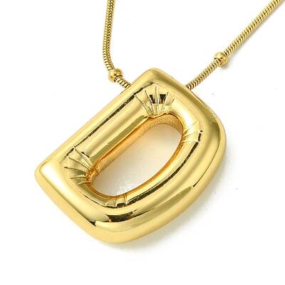 Ion Plating(IP) Initial Letter 304 Stainless Steel Pendant Necklaces