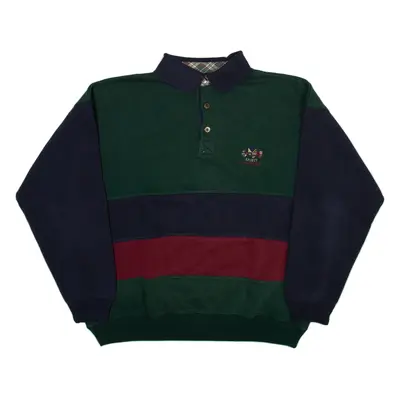 ACTIVE WEAR Spirit Adventure Mens Sweatshirt Green Collared 90s L