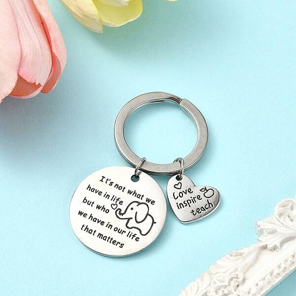 Alloy & 201 Stainless Steel Keychain