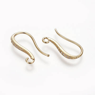 Brass Micro Pave Cubic Zirconia Earring Hooks