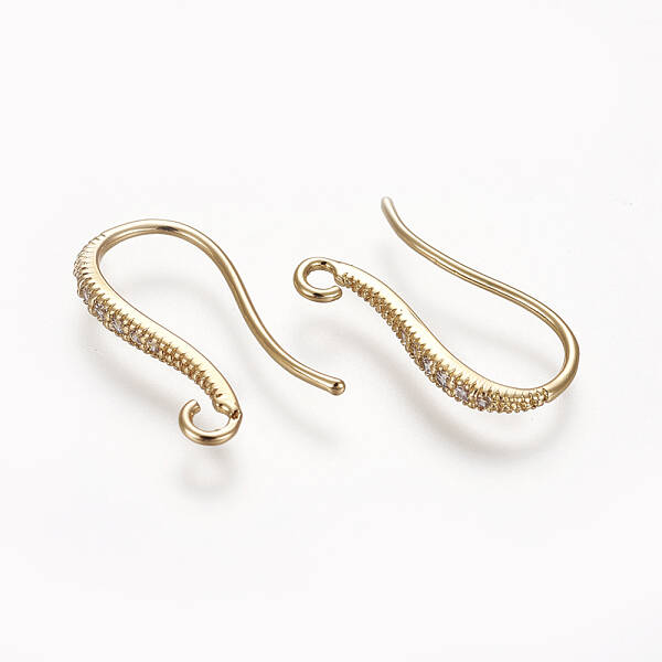 Brass Micro Pave Cubic Zirconia Earring Hooks