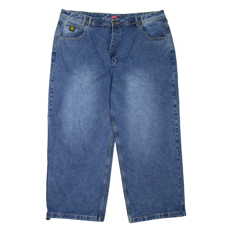 ECKO UNLTD Baggy Fit Mens Jeans Blue Loose Straight Stone Wash W46 L29