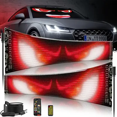 DIBMS Devil eyes For Vehicle, Truck, LED Matrix Panel, LED Sign For Car: Programmable, Bluetooth APP Control,Wireless APP-Con...