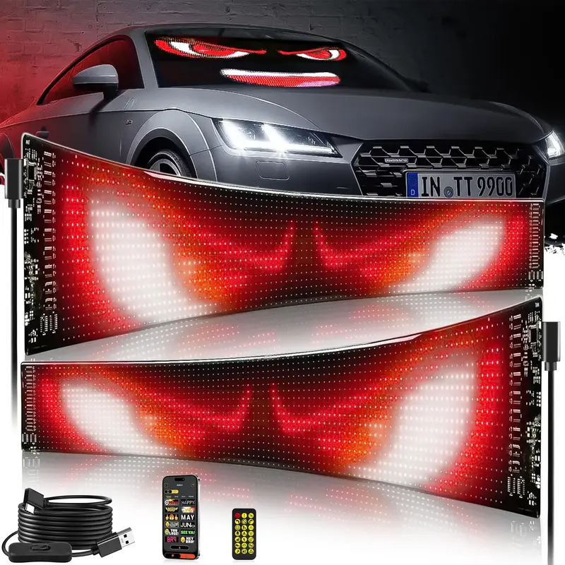 DIBMS Devil eyes For Vehicle, Truck, LED Matrix Panel, LED Sign For Car: Programmable, Bluetooth APP Control,Wireless APP-Con...