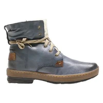 RIEKER Lace-Up Boots Blue Leather Womens UK 7