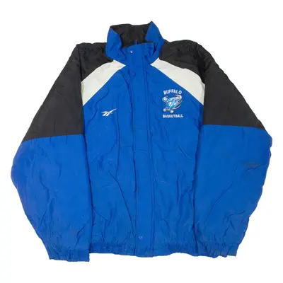 REEBOK Buffalo Basketball Mens Jacket Blue Nylon USA Colourblock 2XL