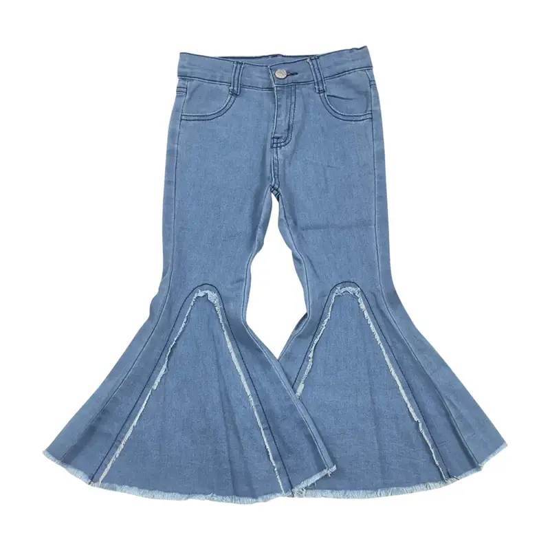 D6-29--girls jeans Fashion girl light denim flare pants Girls Fashion