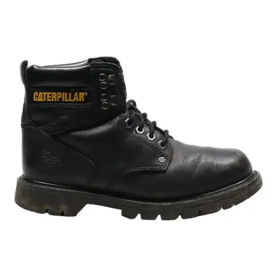 CAT Lace-Up Boots Black Leather Mens UK 6