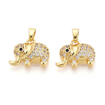 Brass Micro Pave Cubic Zirconia Pendants
