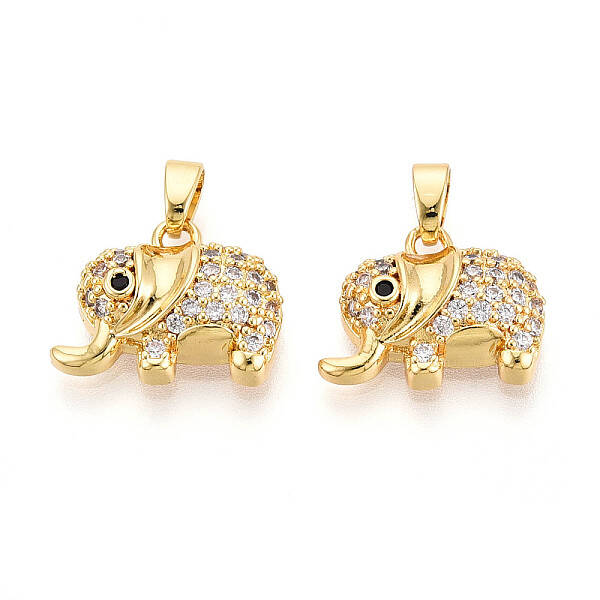 Brass Micro Pave Cubic Zirconia Pendants