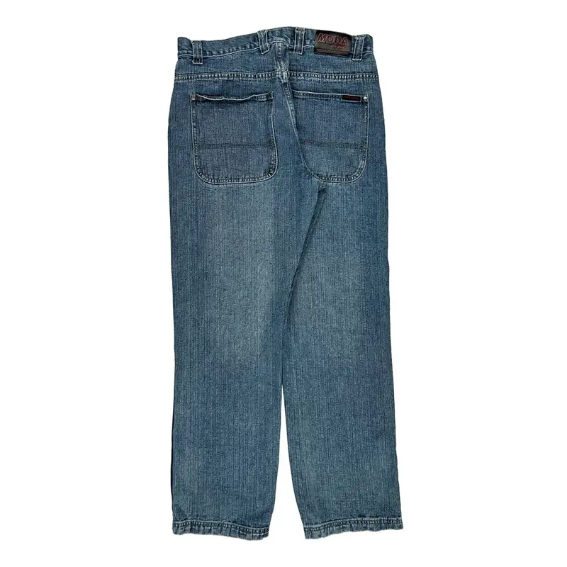 Moda Baggy Jeans - 34W 31L Blue Cotton