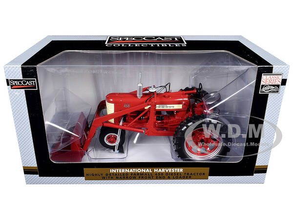 Farmall 450 Narrow Front Diesel Tractor with Loader Red Classic Series 1/16 Diecast Model by SpecCast