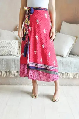Short Diamond Multi Wear Skirt - Eco Couture | Size: O/S | Color: Saturated
