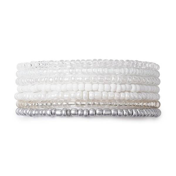 7Pcs 7 Styles Galss Stretch Bracelets