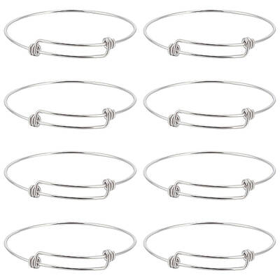 10Pcs Adjustable 304 Stainless Steel Bangles Making