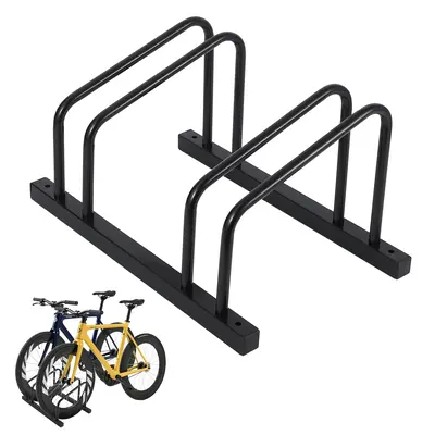 Garvee 2-Bike Floor Stand & Wall-Mounted Parking Rack - Fits 22–28'' Wheels, Up to 2'' Tire - Indoor/Outdoor bike Storage O...