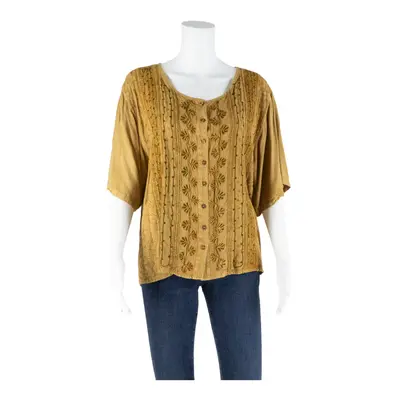 COLINE Womens Printed Blouse Brown Fair Isle L