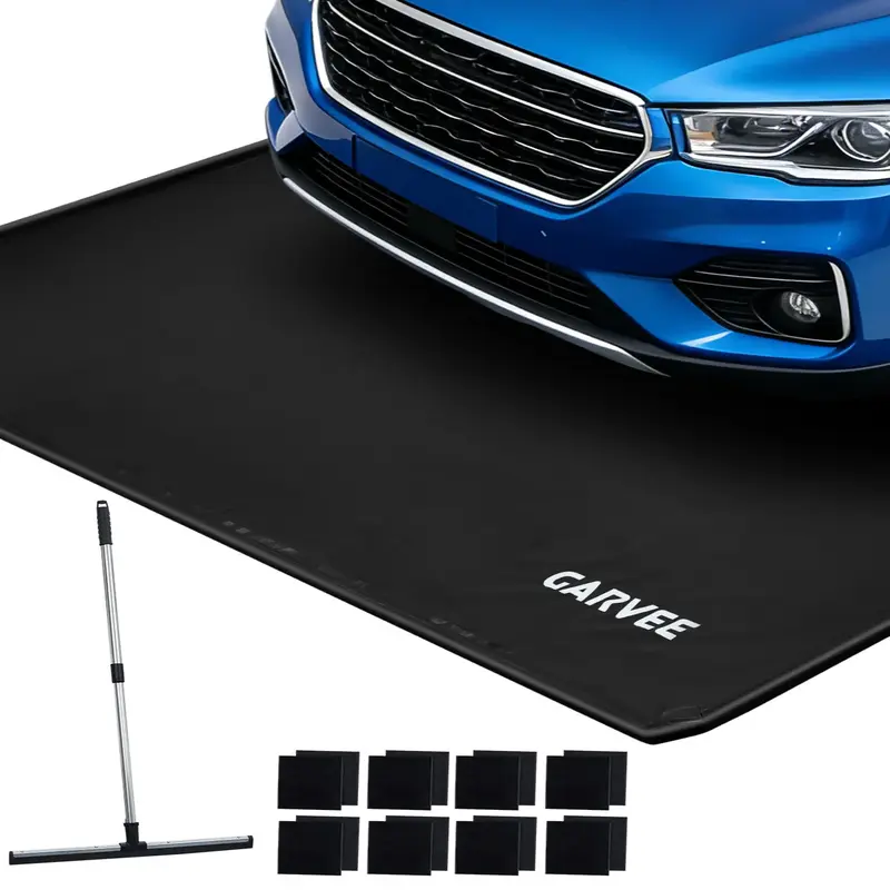 Garvee 7.9' × 16' Garage Floor Mat Waterproof Containment Mat with 1.2 Raised Edge, Heavy Duty 1000D PVC Non-Slip Under Car...