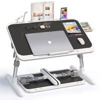 UNICOO Height Adjustable Laptop Table with Foldable Legs, Book Stand & USB Port | Portable Laptop Stand for Desk, Bed & Couch...