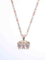 NEW Design of Kids in Three-Color Gold-Plated with 20-inch Chain in Three-Color Gold-Plated.