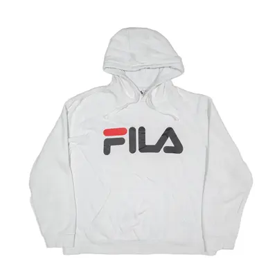 FILA Hoodie White Pullover Mens L